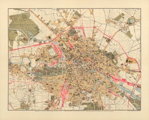 Mapa de Berlín, impreso por C.L. Keller, Berlín, 1890